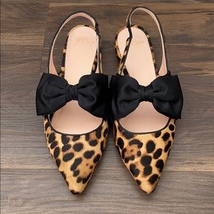 J.crew Large Bow Slingback Flat in Haircalf